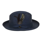 Men Bruno Capelo Summer Spring Soft Straw Style Hat Godfather GF204 Navy