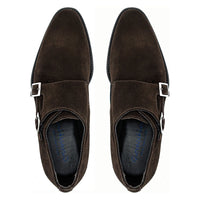 Giovacchini Belvedere Italian Shoes Monk Strap Suede Chocolate Francesco - J.Valintin Men's Wear Legend - Francesco Brown - 9