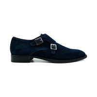 Giovacchini By Belvedere Italian Shoes Double Monk Strap Suede Navy Francesco - J.Valintin Men's Wear Legend - Francesco Navy - 9