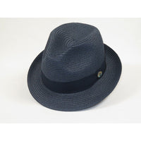 Men's Bently Semi Crushable Fedora Pinch Front Briad Hat Leonardo LE232 Navy