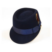 Men's LEGIONNAIRE Codet Cap Wool Felt Hat Telescope Crown LG102 Navy Blue