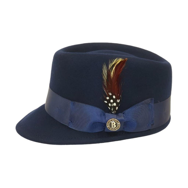 Men's LEGIONNAIRE Codet Cap Wool Felt Hat Telescope Crown LG102 Navy Blue