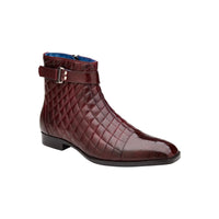 Belvedere Libero Genuine Ostrich Leg and Quilted Leather Boots R80 Dark Burgundy