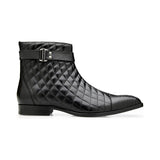 Belvedere Libero Genuine Ostrich Leg and Quilted Leather Boots R80 Black