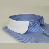 Men 100% Cotton Dress Shirt CIERO MONTERO Turkey 1A99 - 76 White Blue Slim Fit - J.Valintin Men's Wear Legend - 101023