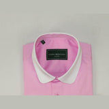 Men 100% Cotton Shirt CIERO MONTERO Turkey #STN 05 Pink/White Collar Slim Fit - J.Valintin Men's Wear Legend - 101051