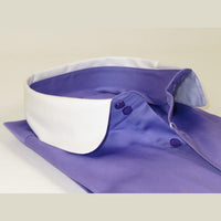 Men 100% Cotton Shirt CIERO MONTERO Turkey #STN 240 Purple/White Collar Slim Fit - J.Valintin Men's Wear Legend - 101039