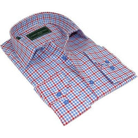 Men 100% Cotton Sport Shirt CIERO MONTERO Turkey Dress/Casual #9065 - 01 Blue/red - J.Valintin Men's Wear Legend - 101105