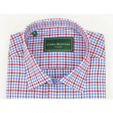 Men 100% Cotton Sport Shirt CIERO MONTERO Turkey Dress/Casual #9065 - 01 Blue/red - J.Valintin Men's Wear Legend - 101105