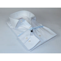 Men 100% Italian Cotton Shirt No Iron SORRENTO Slim Fit Spread Collar 2740 White - J.Valintin Men's Wear Legend - 96777