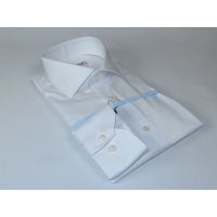 Men 100% Italian Cotton Shirt No Iron SORRENTO Slim Fit Spread Collar 2740 White - J.Valintin Men's Wear Legend - 96777