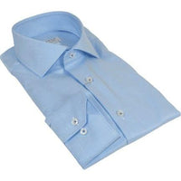 Men 100% Italian Cotton Shirt Non Iron SORRENTO Turkey Spread Collar 2745 Blue - J.Valintin Men's Wear Legend - 98718