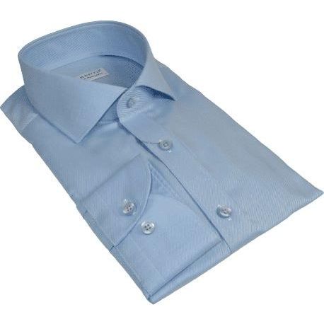 Men 100% Italian Cotton Shirt Non Iron SORRENTO Turkey Spread Collar 4883 Blue - J.Valintin Men's Wear Legend - 98714