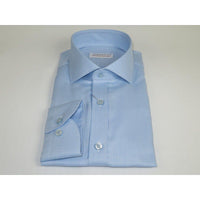 Men 100% Italian Cotton Shirt Non Iron SORRENTO Turkey Spread Collar 4883 Blue - J.Valintin Men's Wear Legend - 98714