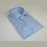 Men 100% Italian Cotton Shirt Non Iron SORRENTO Turkey Spread Collar 4883 Blue - J.Valintin Men's Wear Legend - 98714