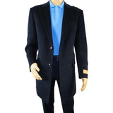 Men 100% Soft Wool 3/4 Length Winter Top Coat Cashmere Feel #Til - 71 Navy Blue - J.Valintin Men's Wear Legend - 98009