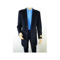 Men 100% Soft Wool 3/4 Length Winter Top Coat Cashmere Feel #Til - 71 Navy Blue - J.Valintin Men's Wear Legend - 98009