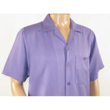 Men 2pc Walking Leisure Suit Short Sleeves By DREAMS 255 - 29 Solid Lavender - J.Valintin Men's Wear Legend - 95920