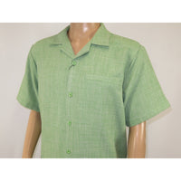 Men 2pc Walking Leisure Suit Short Sleeves By DREAMS Fancy 265 - 34 Lime Green - J.Valintin Men's Wear Legend - 265 - 34 Lime - M