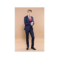 Men 3pc European Vested Suit WESSI by J.VALINTIN Extra Slim Fit JV12 Navy blue - J.Valintin Men's Wear Legend - 16611