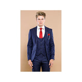 Men 3pc European Vested Suit WESSI by J.VALINTIN Extra Slim Fit JV12 Navy blue - J.Valintin Men's Wear Legend - 16611