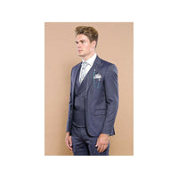 Men 3pc European Vested Suit WESSI by J.VALINTIN Extra Slim Fit JV17 Navy Blue - J.Valintin Men's Wear Legend - 16707