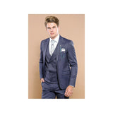 Men 3pc European Vested Suit WESSI by J.VALINTIN Extra Slim Fit JV17 Navy Blue - J.Valintin Men's Wear Legend - 16707