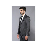 Men 3pc European Vested Suit WESSI by J.VALINTIN Extra Slim Fit JV26 Dark gray - J.Valintin Men's Wear Legend - 16839