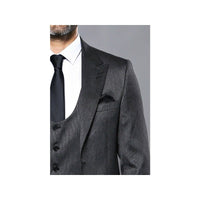 Men 3pc European Vested Suit WESSI by J.VALINTIN Extra Slim Fit JV26 Dark gray - J.Valintin Men's Wear Legend - 16839