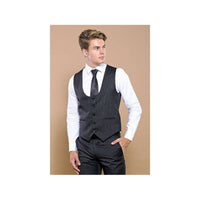 Men 3pc European Vested Suit WESSI by J.VALINTIN Extra Slim Fit JV28 black gray - J.Valintin Men's Wear Legend - 16849