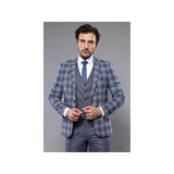 Men 3pc European Vested Suit WESSI by J.VALINTIN Extra Slim Fit JV36 navy White - J.Valintin Men's Wear Legend - 16894