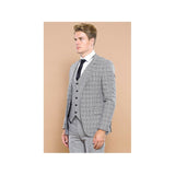 Men 3pc European Vested Suit WESSI by J.VALINTIN Extra Slim Fit JV44 Houndstooth - J.Valintin Men's Wear Legend - 16971