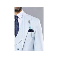 Men 3pc European Vested Suit WESSI J.VALINTIN Extra Slim Fit JV14 Sky Blue new - J.Valintin Men's Wear Legend - 16628