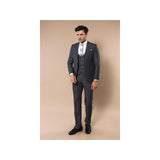 Men 3pc European Vested Suit WESSI J.VALINTIN Extra Slim Fit JV2 Charcoal Gray - J.Valintin Men's Wear Legend - 16521