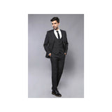 Men 3pc European Vested Suit WESSI J.VALINTIN Extra Slim Fit JV27 Black Stripe - J.Valintin Men's Wear Legend - 16844