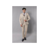 Men 3pc Shawl Model Vested Suit WESSI J.VALINTIN Extra Slim JV11 Tan TURKEY USA - J.Valintin Men's Wear Legend - 16594