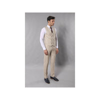 Men 3pc Shawl Model Vested Suit WESSI J.VALINTIN Extra Slim JV11 Tan TURKEY USA - J.Valintin Men's Wear Legend - 16594