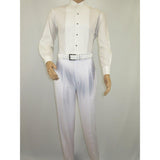 Men Apollo King Band Collarless Church Suit Mandarin 5 Hidden Buttons AG58 White - J.Valintin Men's Wear Legend - AG58 - White - 38R