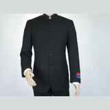 Men Apollo King Banded Collarless suit Mandarin 5 Button Wide leg M5 - 1 Black - J.Valintin Men's Wear Legend - 19643