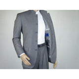 Men Apollo King Banded Collarless suit Mandarin 5 Button Wide leg M5 - 3 Gray New - J.Valintin Men's Wear Legend - 21008