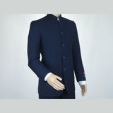 Men Apollo King Banded Collarless suit Mandarin 5 Buttons Wide leg M5 - 2 Navy - J.Valintin Men's Wear Legend - 20991