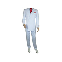 Men Apollo King Double Breasted Suit Classic Peak Lapel Pleated DM26 White - J.Valintin Men's Wear Legend - 21364