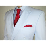 Men Apollo King Double Breasted Suit Classic Peak Lapel Pleated DM26 White - J.Valintin Men's Wear Legend - 21364