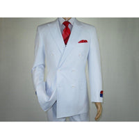 Men Apollo King Double Breasted Suit Classic Peak Lapel Pleated DM26 White - J.Valintin Men's Wear Legend - 21364