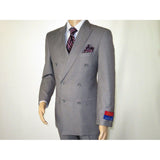 Men Apollo King Double Breasted Suit Classic Peak Lapel Soft Blend DM23 Gray - J.Valintin Men's Wear Legend - 21041