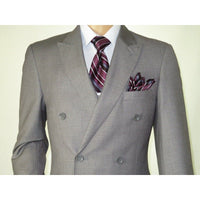 Men Apollo King Double Breasted Suit Classic Peak Lapel Soft Blend DM23 Gray - J.Valintin Men's Wear Legend - 21041