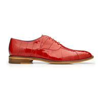 Men Belvedere Shoes Mare Genuine Ostrich Eel Leather Lace up Ant. Red 2P7 - J.Valintin Men's Wear Legend - Mare Ant. Red 2p7 _9