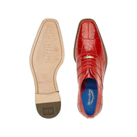 Men Belvedere Shoes Mare Genuine Ostrich Eel Leather Lace up Ant. Red 2P7 - J.Valintin Men's Wear Legend - Mare Ant. Red 2p7 _9