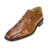 Men Belvedere Shoes Mare Genuine Ostrich Eel Leather Lace up Camel 2P7 Brown - J.Valintin Men's Wear Legend - 2p7 Camel_9_Me