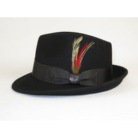 Men BENTLY HEADWEAR Hat Australian Wool Pinch Front Fedora Hudson HU420 Black - J.Valintin Men's Wear Legend - 17859